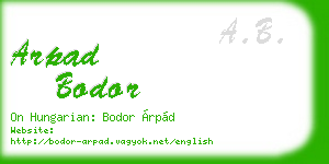 arpad bodor business card
