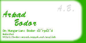 arpad bodor business card